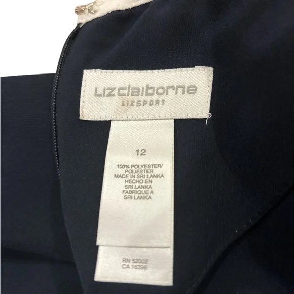 NWOT Y2K LIZ CLAIBORNE BLACK & WHITE MINIMALIST SLEEVELESS MAXI DRESS SZ 12 - Picture 6 of 6